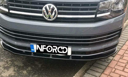 KSB Front Splitter for VW Transporter T6 (2015-2019) - Gloss Black ABS OEM+ Front Lip Spoiler | UK Made | Direct Fit | Fitting Hardware Included | VW T6 Bumper Splitter