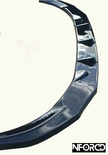 KSB Front Splitter for VW Transporter T6 (2015-2019) - Gloss Black ABS OEM+ Front Lip Spoiler | UK Made | Direct Fit | Fitting Hardware Included | VW T6 Bumper Splitter