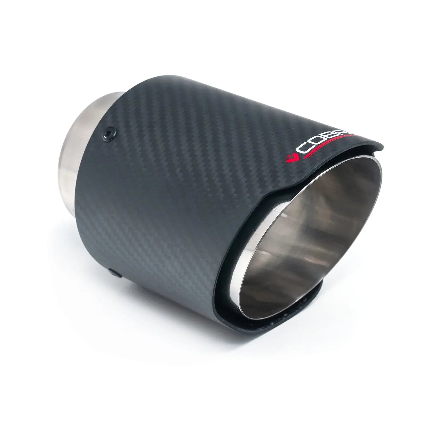 Carbon Fibre Exhaust Tip / Tailpipe Finisher / Muffler Tip 4" Slash Cut 101.6mm, 2.5" Inlet 63.5mm for Ford Fiesta Mk8 1.0 EcoBoost 2018+ - Fits GPF-Back & Cat-Back Systems