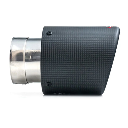 Matte Carbon Fibre Exhaust Tips 4in (101.6mm), 2.5in (63.5mm) Inlet Tailpipe Trims/Finishers | Slash Cut Rolled Edge Pair | VW Golf GTD Mk6, GTI Mk6 Mk7 Mk7.5, Golf R Mk6 | Cobra Sport Compatible 2009-2019