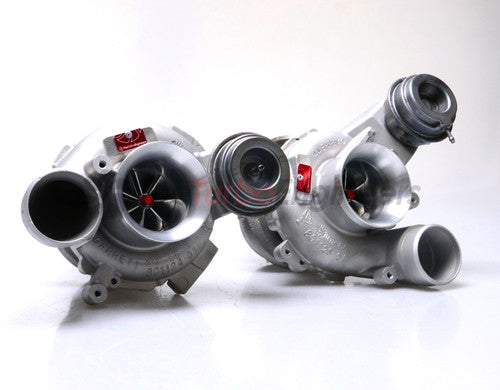 TTE900M+ Hybrid Twin Turbos for BMW M5/M6 S63 S63TU (F10 F06 F12 F13) – 900+ HP Garrett-Based Direct-Fit Upgrade Pair | Stage 3 Bolt-On V8 Turbochargers by TheTurboEngineers | Billet Compressor Wheels, 9-Blade Turbine | VSR Balanced | High-Flow Inlets