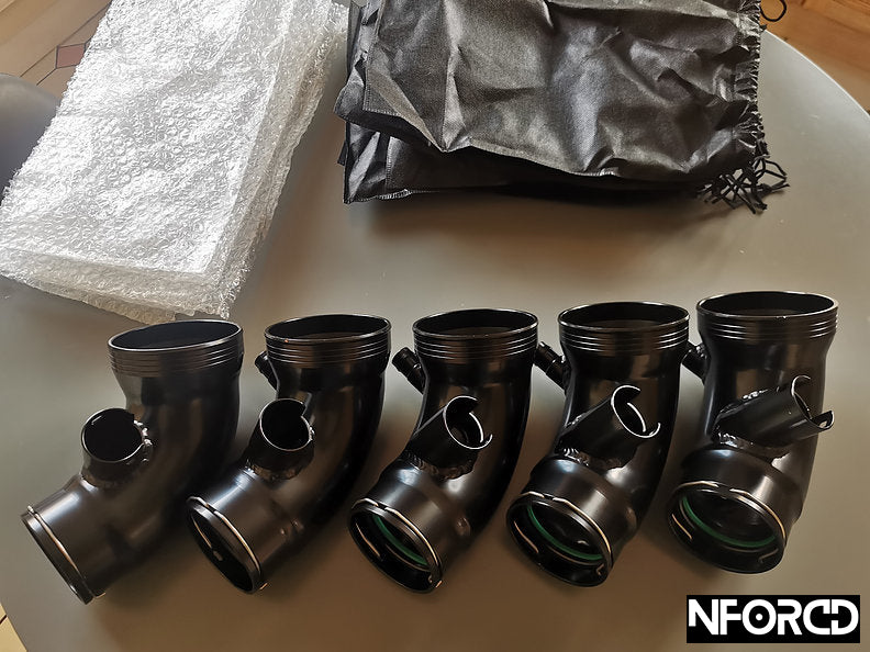 BMW B58 High-Flow Turbo Inlet Pipe / Intake Elbow (Big-Bore Aluminium Suction Pipe, Compressor Inlet/Mouthpiece) - Faster Spool, Sharper Throttle, Deeper Induction - Fits Osprey B58 Intake - For M140i M240i 340i 440i 540i X3 M40i - Nforcd