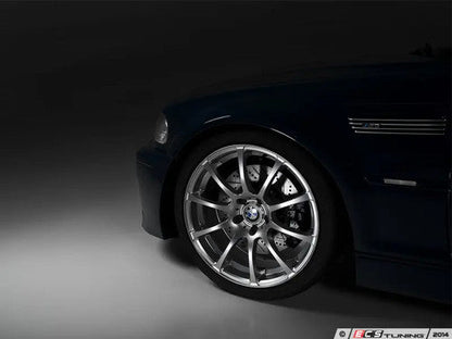 ECS Tuning 2-Piece Semi-Floating Front Brake Discs/Rotors 345mm x 28mm (Pair) - Lightweight Vented Drilled & Slotted - Fits BMW E46 M3 CSL/ZCP Competition Package & Z4M Coupe/Roadster S54 - Performance Track/Fast Road Upgrade