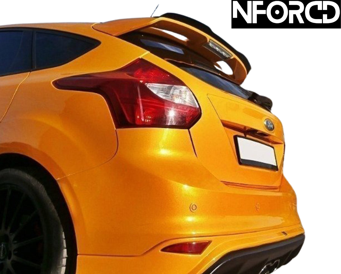Maxton Design Rear Roof Lip Spoiler for Ford Focus ST Mk3 Hatchback 2010-2018 - Rear Window/Tailgate Wing Extension, Roof Edge Cap Blade, ABS ST250 Mk3 & Facelift, 3M Adhesive Fitment - FO-FO-3-ST-CAP1