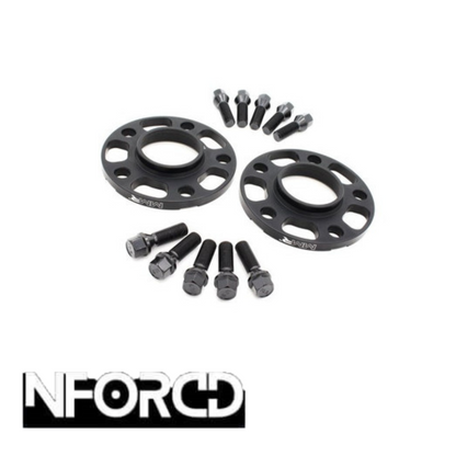 MMR Performance Hubcentric Wheel Spacers & Extended Bolt Kit (2x12mm + 2x15mm) for BMW F-Series - Aluminium, Black 10.9 Bolts