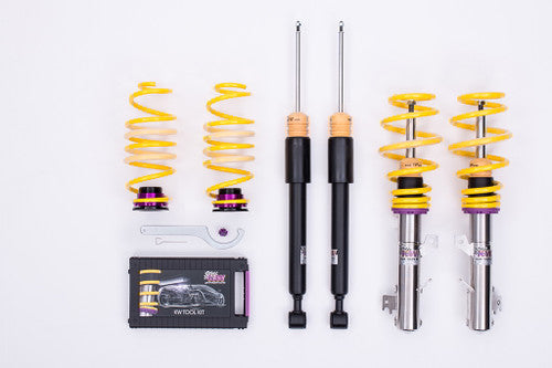 KW Variant 1 (V1) Inox-Line Coilovers Suspension Kit for BMW 3 Series F30 Saloon/Sedan & F31 Touring/Estate RWD/2WD with EDC/Adaptive Dampers (2012-on) - Height Adjustable Lowering Springs & Shocks, Stainless Steel, Front Axle up to 1020kg