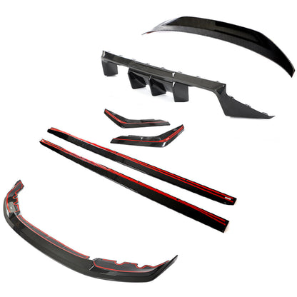 BMW M2 G87 2023+ Dry Carbon Body Kit V2 by CT Design – Full Pre-Preg Carbon Fibre/Fiber Aero Package, 5-Piece Set: Front Lip Splitter, Side Skirts, Rear Diffuser, Corner Spats, Boot/Trunk Spoiler