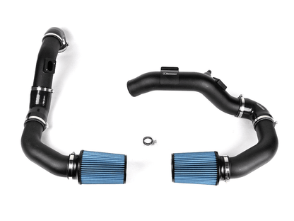 BMW M3/M4 F80 F82 F83 F8X S55 Cold Air Intake/Induction Kit 2013-2019 - Front Mount Kidney Grille Feed Ram Air, 3 Inch Open Cone Filters - Performance Intake Upgrade for Twin Turbo - VR Performance VR-F80M3-110