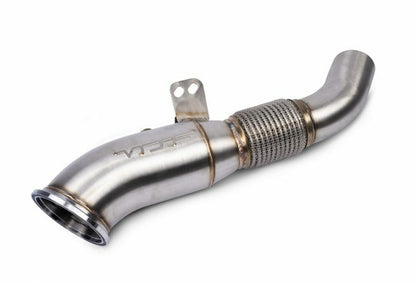 VRSF BMW B58 3.0 4.5" High-Flow Catted Downpipe / Turbo Outlet Front Pipe, 200 CPSI Sports Cat, Brushed 304 Stainless - Fits M140i M240i 340i 440i 540i 740i incl xDrive, F20 F21 F22 F23 F30 F31 F32 F33 F36 G30 G11 G12 (2016+)