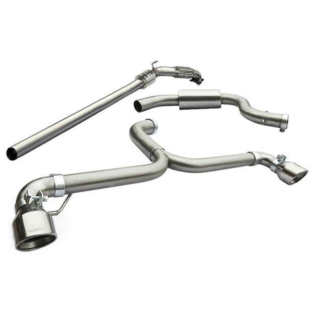 Volkswagen Golf GTI Mk6 2.0 TSI/TFSI EA888 (2009-2012 5K) Cobra Sport Venom Turbo-Back Exhaust 3in 76mm - Straight Pipe Muffler/Rear Silencer Delete - Decat or Sports Cat - Non-Resonated Loud Race/Track Downpipe System Stage 2 Compatible Catless Option