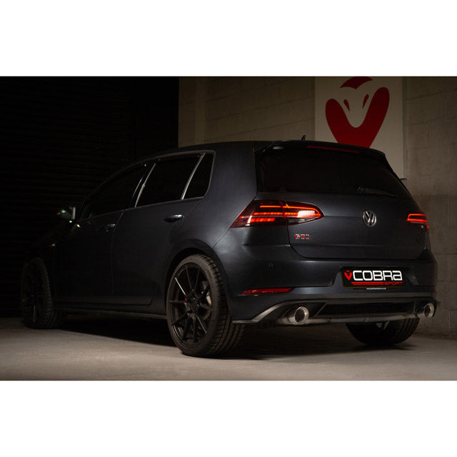 VW Golf GTI Mk7.5 (5G) 2.0 TSI 2017-2020 Cat-Back / GPF-Back Performance Exhaust by Cobra Sport - 3in (76.2mm) - Resonated or Non-Resonated - Catback Sport Exhaust System - Mid & Rear Section Upgrade - Fits OPF/GPF facelift models