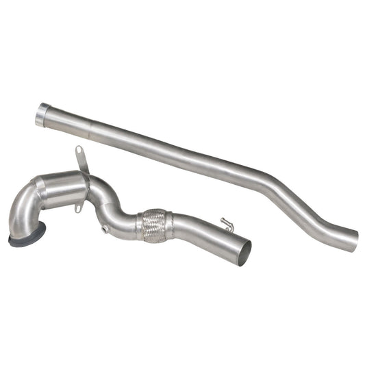 VW Golf R Mk7.5 2.0 TSI (5G) 2018-2020 Cobra Sport 76mm/3-inch Front Downpipe/Front Pipe - Turbo Outlet Pipe, High-Flow Performance Exhaust (Sports Cat or De-Cat) MQB EA888 Gen 3, Non-OPF/GPF, Fits OEM Cat-Back, 4Motion