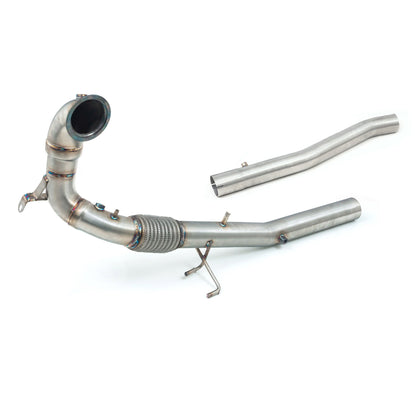 Cobra Sport Turbo Downpipe / Front Pipe for VW Golf R Mk8 8R (2021+) 2.0 TSI EA888 Gen4 OPF/GPF (PPF) | 200-Cell High-Flow Sports Cat or Decat Catless Race Pipe | MQB Evo 4Motion Performance Exhaust, Stage 2 Tuning Ready
