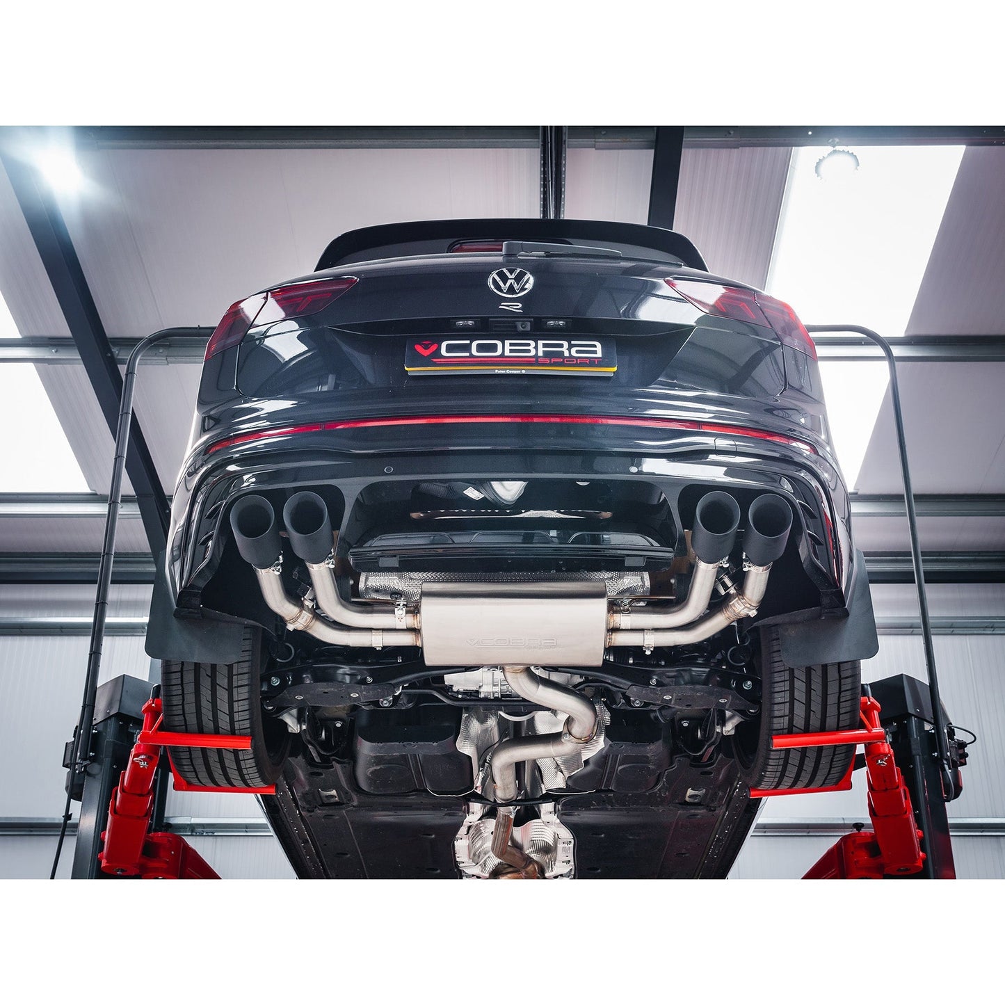 VW Volkswagen Tiguan R Mk2 2.0 TSI 2021+ Cobra Sport GPF/OPF/PPF Back Performance Exhaust System, Cat Back Style, 3" (76mm) Stainless, Valved or Non-Valved, Centre & Rear Section Upgrade for EA888