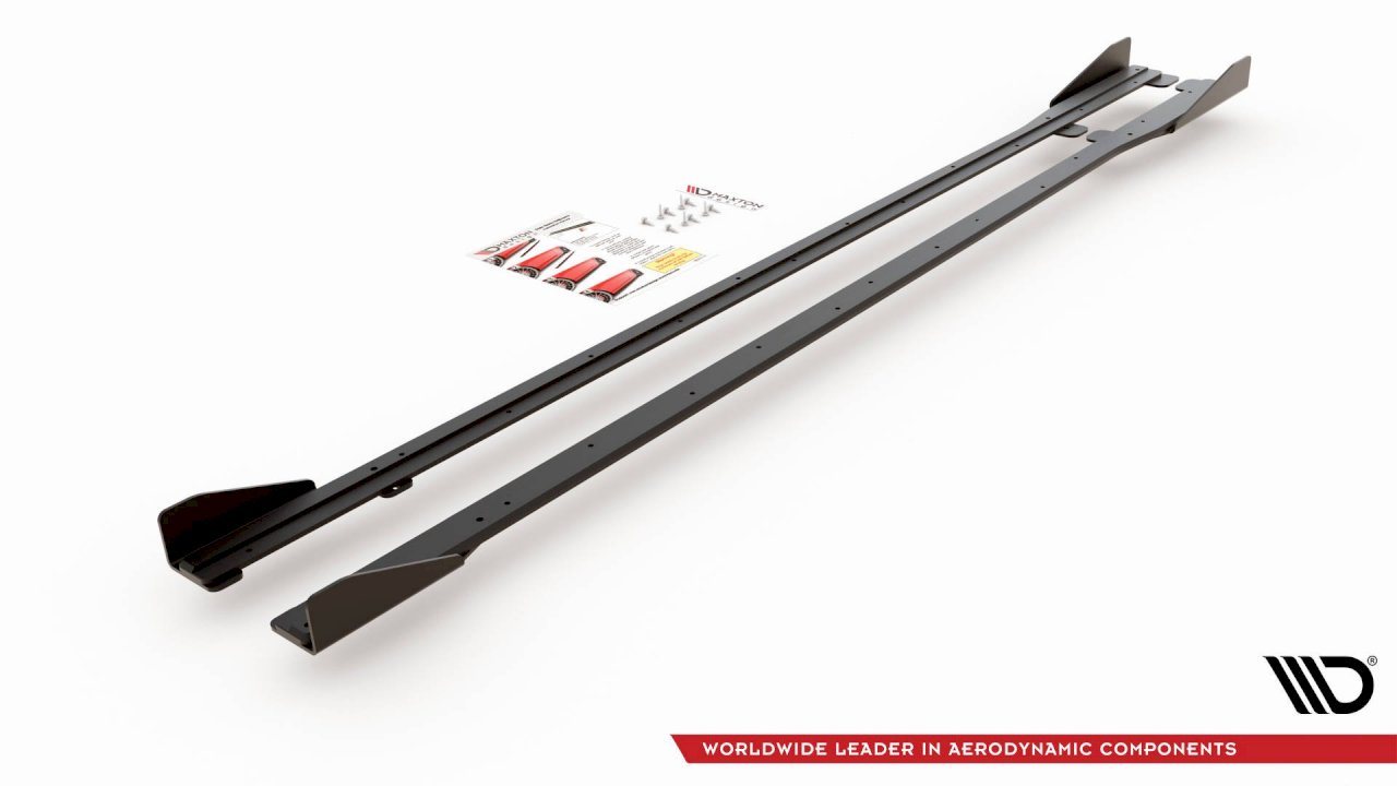 Maxton Design - STREET PRO SIDE SIDE SKIRTS DIFFUSERS + FLAPS VW GOLF 7 R / R-LINE FACELIFT