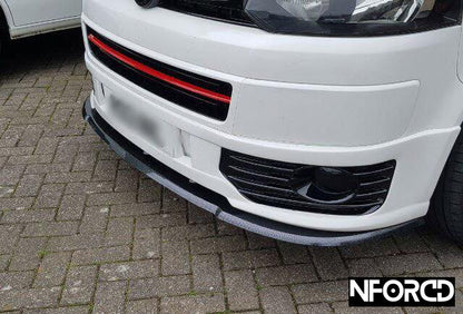 Volkswagen VW Transporter T5.1 Front Splitter - Gloss Black ABS Front Lip Spoiler by KSB, Front Bumper Splitter, Fitting Kit Included, UK Made