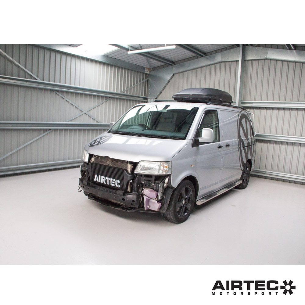 Airtec Motorsport Intercooler / Charge Air Cooler Upgrade Kit for VW Transporter T5 T5.1 T5.2 & T6 1.9/2.0/2.5 TDI - Front Mount FMIC, Pro-Series Black, Bar & Plate, Direct Bolt-On OEM Fit, No Cutting - Stage 1/2 Remap Ready