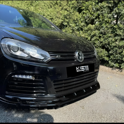 VW GOLF MK6 R SIDE SKIRTS EXTENSIONS . GLOSS BLACK ABS