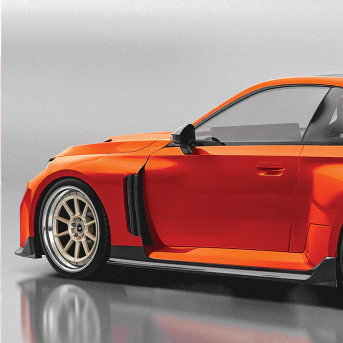 Vorsteiner VRS BMW M2 G87 (2022+) Carbon Fibre/Carbon Fiber Vented Front Wings/Fenders/Arches & Side Skirts/Rocker Panels/Side Blades - Gloss Dry Carbon Pre-Preg Autoclave Aero Body Kit