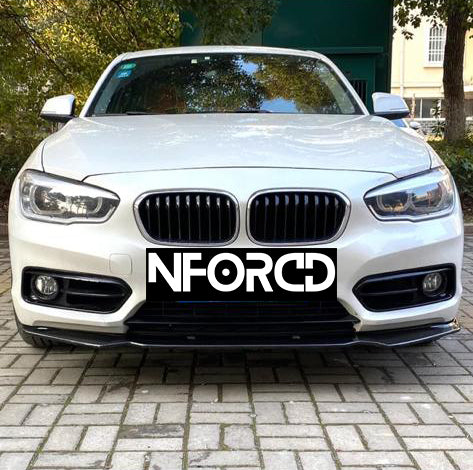 BMW 1 Series F20 F21 LCI Facelift 2015-2019 Gloss Black Front Bumper Lip Splitter - SE/Standard Bumper (Non M Sport) Chin Spoiler, Front Lower Valance Aero Apron Extension