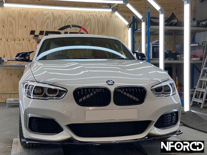 Gloss Black Front Lip Splitter/Chin Spoiler for BMW 1 Series F20 F21 LCI Facelift (2015-2019) - Front Bumper Lip Valance/Extension, ABS OEM Style - Fits M140i M135i 114i 116i 118i 120i 125i 114d 116d 118d 120d 125d