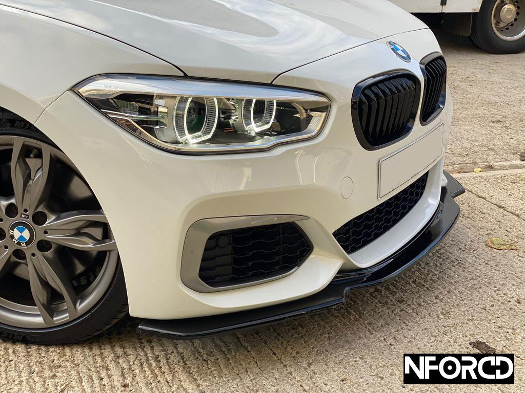 Gloss Black Front Lip Splitter/Chin Spoiler for BMW 1 Series F20 F21 LCI Facelift (2015-2019) - Front Bumper Lip Valance/Extension, ABS OEM Style - Fits M140i M135i 114i 116i 118i 120i 125i 114d 116d 118d 120d 125d