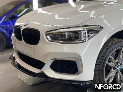 Gloss Black Front Lip Splitter/Chin Spoiler for BMW 1 Series F20 F21 LCI Facelift (2015-2019) - Front Bumper Lip Valance/Extension, ABS OEM Style - Fits M140i M135i 114i 116i 118i 120i 125i 114d 116d 118d 120d 125d