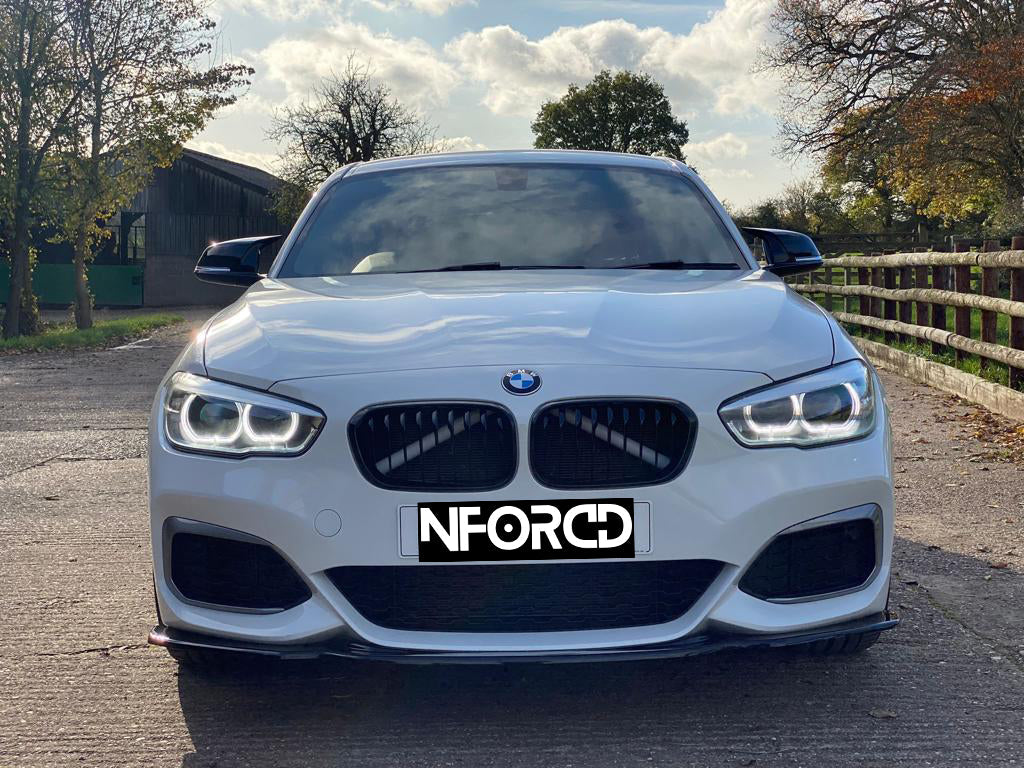 Gloss Black Front Lip Splitter/Chin Spoiler for BMW 1 Series F20 F21 LCI Facelift (2015-2019) - Front Bumper Lip Valance/Extension, ABS OEM Style - Fits M140i M135i 114i 116i 118i 120i 125i 114d 116d 118d 120d 125d