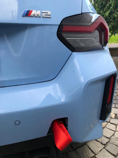 BMW M2 M3 M4 Tow Strap / Tow Hook / Towing Eye - G80 G81 G82 G83 G87 (S58) Screw-In Recovery Loop, Track Day/Drift, Front/Rear - Red