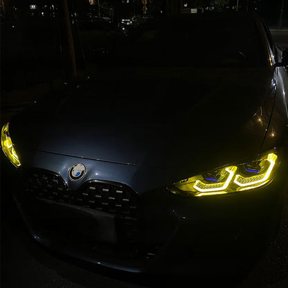 BMW G80 G81 G82 G83 M3/M4 Yellow/Amber DRL Halo Angel Eyes LED Module Kit (2021-2025) - Adaptive Headlights/Laserlight Compatible G8X Daytime Running Light Conversion, Icon Light Boards Upgrade, M3 Touring, M4 Coupe & Convertible