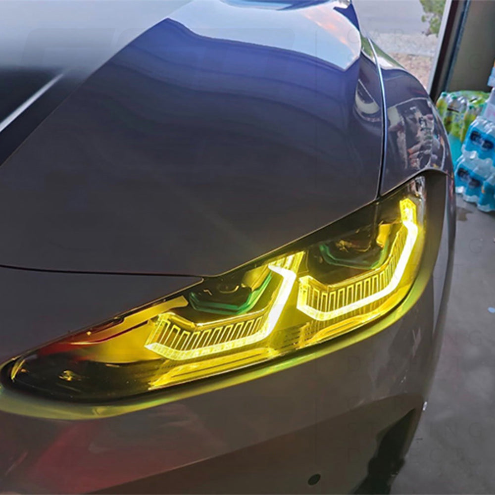 BMW G80 G81 G82 G83 M3/M4 Yellow/Amber DRL Halo Angel Eyes LED Module Kit (2021-2025) - Adaptive Headlights/Laserlight Compatible G8X Daytime Running Light Conversion, Icon Light Boards Upgrade, M3 Touring, M4 Coupe & Convertible