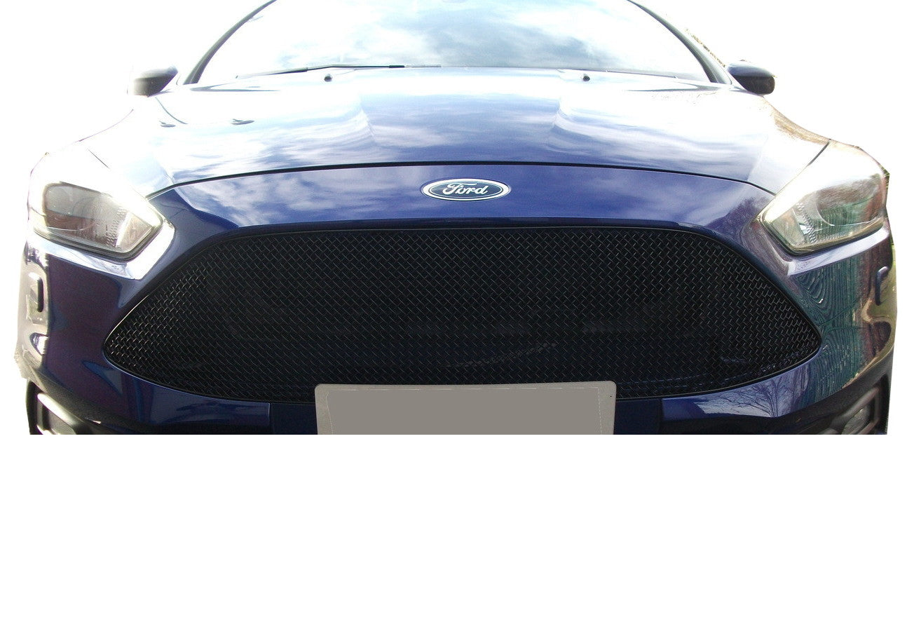 Zunsport Front Mesh Grille/Grill Insert Kit for Ford Focus ST MK3 MK3.5 (2012-2018) - Upper & Lower Covers, Black or Silver | Stainless Steel Radiator & Intercooler Stone Guard | ST250 Facelift/Pre-Facelift Direct Fit Bumper Overlay UK