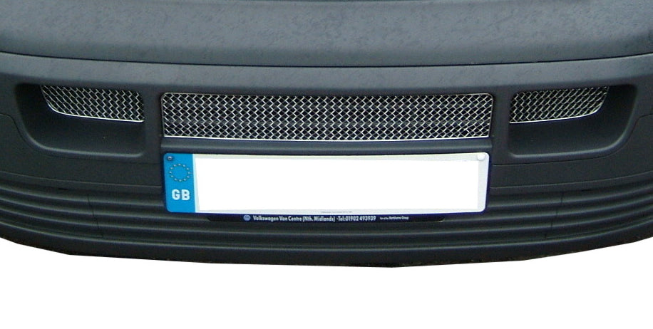 VW T5 Transporter Front Bumper Mesh Grille/Grill Insert by Zunsport - Stainless Steel Mesh Stone Guard - Radiator, Intercooler & A/C Condenser Protector - Black or Silver - Easy Fit OE-Style - UK Made Van Front Intake Cover