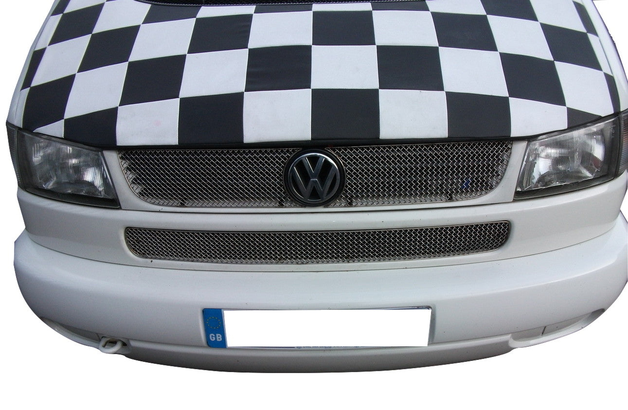 VW T5 Transporter Front Bumper Mesh Grille/Grill Insert by Zunsport - Stainless Steel Mesh Stone Guard - Radiator, Intercooler & A/C Condenser Protector - Black or Silver - Easy Fit OE-Style - UK Made Van Front Intake Cover