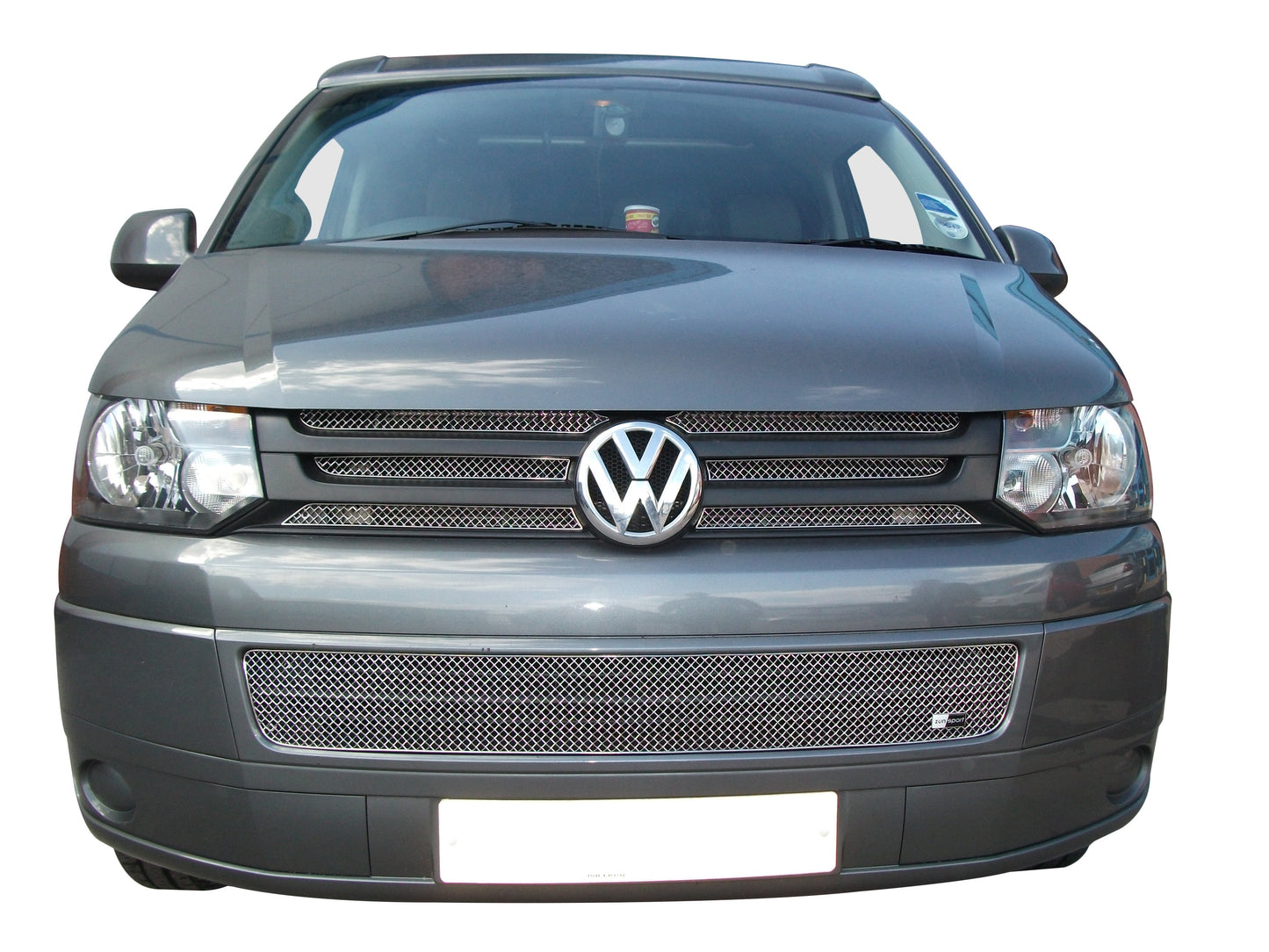 VW T5 Transporter Front Bumper Mesh Grille/Grill Insert by Zunsport - Stainless Steel Mesh Stone Guard - Radiator, Intercooler & A/C Condenser Protector - Black or Silver - Easy Fit OE-Style - UK Made Van Front Intake Cover