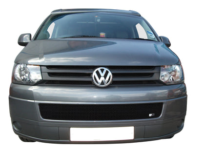 VW T5 Transporter Front Bumper Mesh Grille/Grill Insert by Zunsport - Stainless Steel Mesh Stone Guard - Radiator, Intercooler & A/C Condenser Protector - Black or Silver - Easy Fit OE-Style - UK Made Van Front Intake Cover