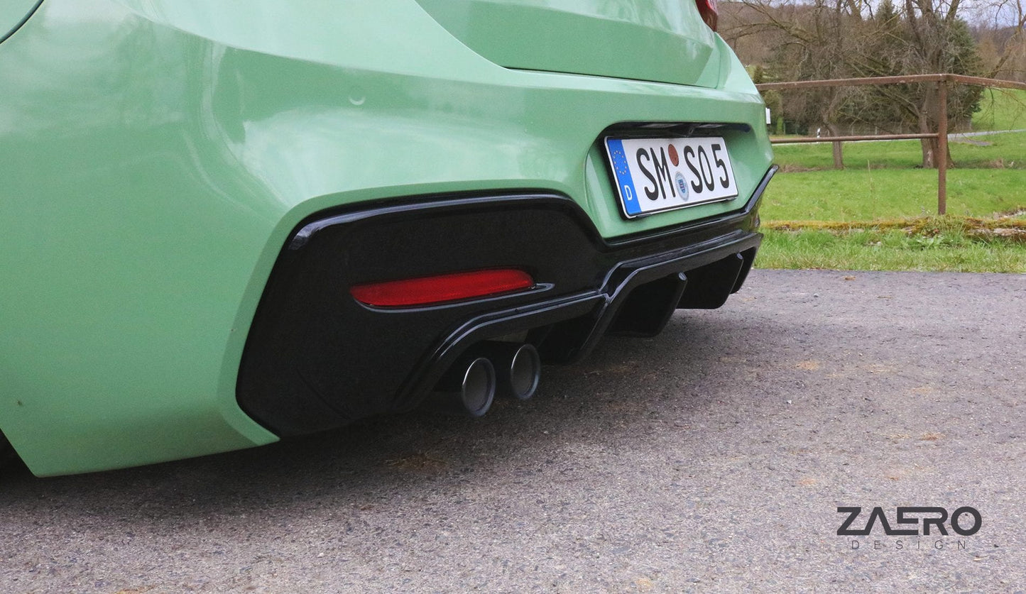 Zaero Design EVO-1 (EVO1) Rear Diffuser/Valance/Apron Gloss Black ABS for BMW 1 Series F20/F21 LCI Facelift M Sport 2015-2019 - Rear Bumper Insert Skirt Lower Trim - Fits 118i 120i 125i M140i
