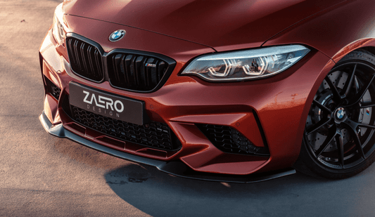Zaero Design EVO-S Gloss Piano Black Front Lip Splitter for BMW M2 Competition F87 LCI (2018+) - ABS Front Spoiler/Chin Spoiler, Front Bumper Lip Extension, Lower Valance Apron Skirt (M2C)
