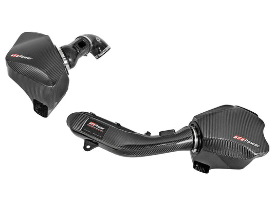 aFe POWER Momentum Black Series Carbon Fibre Sealed Cold Air Intake System – Induction Kit/Airbox Upgrade for BMW S55 M2 Competition F87, M3 F80, M4 F82/F83 (F8X) | Pro DRY S Oil-Free Filters | 51-76305-CF