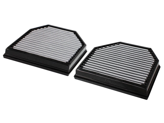 aFe Power Magnum FLOW Pro DRY S Air Filters (Pair) - Oil-Free Washable Drop-In Panel Filters - BMW M2 Competition, M3, M4, M5, M6 S55/S63 - F87 F80 F82 F83 F10 F06 F12 F13 - 2012-2019 - 31-10238