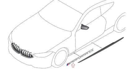Genuine BMW M Performance Sticker/Decal Set (2pc) - Grey Lettering + Coloured M Stripes - OEM 51142461811 - Fits F40, G20/G21, F91/F92, G14/G15/G16, G05 X5, G06 X6 (M135i, M340i, M850i, M8)