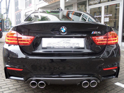 AC Schnitzer Valved Axle-Back Sports Exhaust for BMW M3 F80 (2014-2018) Saloon/Sedan | Quad 90mm Matt Black Ceramic-Coated Tips | Performance Rear Box/Backbox | S55