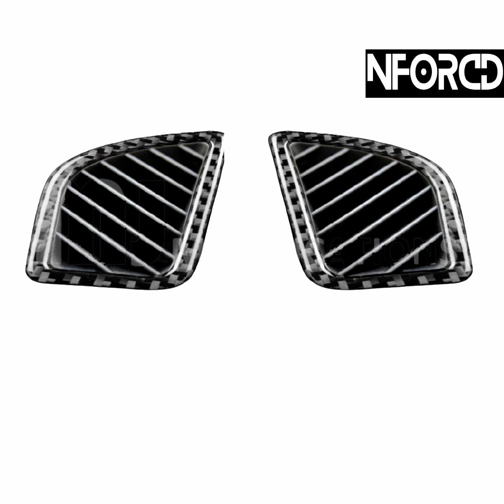 BMW Dashboard Air Vent Surround/Bezel/Frame - Carbon-Look Interior Trim Cover, Gloss Carbon Fibre/Fiber Effect Overlay - Centre Dash A/C Vent Garnish Moulding - OEM-Style Instrument Panel Vent Insert - Custom-Made OEM+ Cabin Upgrade