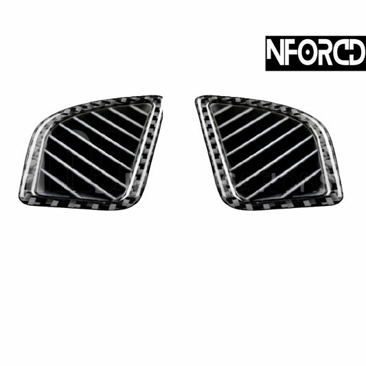 BMW Dashboard Air Vent Surround/Bezel/Frame - Carbon-Look Interior Trim Cover, Gloss Carbon Fibre/Fiber Effect Overlay - Centre Dash A/C Vent Garnish Moulding - OEM-Style Instrument Panel Vent Insert - Custom-Made OEM+ Cabin Upgrade
