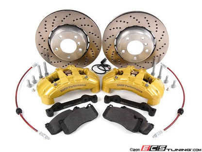 ECS Tuning 6-Pot Front Big Brake Kit (BBK) 325x25 Semi-Floating Rotors/Discs | BMW E46 3 Series 330i/325i/328i Brake Upgrade/Conversion (fits E36, Z3, Z4) | OEM BMW Performance 6-Piston Calipers, Braided Lines, Pads & DOT 4 | Track/Road Bolt-On