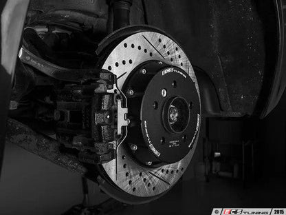 ECS Tuning 2-Piece Lightweight Rear Brake Rotors (Pair) 336x22mm - Direct Bolt-On, Cross-Drilled & Slotted, Semi-Floating - Fits BMW E9x (E90/E92/E93 335i 335d 330i) and E84 X1 xDrive35i