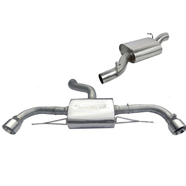 Audi TT Mk2 8J 3.2 V6 Quattro Coupe 2007-2011 Cobra Sport Cat-Back Exhaust System (Resonated/Non-Resonated) 3in 76mm Stainless Performance Rear System - Centre & Back Box Upgrade, Catback Sports Exhaust UK