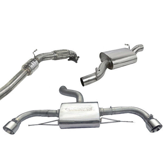 Audi TT Mk2 8J 2.0 TFSI Quattro 2012-2014 Turbo-Back Exhaust | 3in/76mm Stainless Full System with Downpipe | Cat-Back, Sports Cat 200-Cell or De-Cat | Resonated or Non-Res | Stage 2 2.0T Coupe S-Line Dual Exit