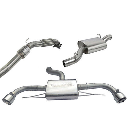 Audi TT Mk2 8J 2.0 TFSI Quattro 2012-2014 Turbo-Back Exhaust | 3in/76mm Stainless Full System with Downpipe | Cat-Back, Sports Cat 200-Cell or De-Cat | Resonated or Non-Res | Stage 2 2.0T Coupe S-Line Dual Exit
