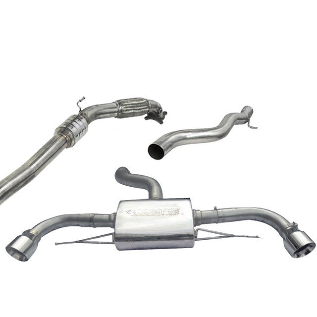 Audi TT Mk2 8J 2.0 TFSI Quattro 2012-2014 Turbo-Back Exhaust | 3in/76mm Stainless Full System with Downpipe | Cat-Back, Sports Cat 200-Cell or De-Cat | Resonated or Non-Res | Stage 2 2.0T Coupe S-Line Dual Exit